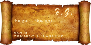 Hergert Gyöngyi névjegykártya